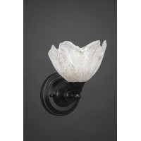 Wall Sconce Shown In Matte Black Finish With 7 Italian Ice Glass