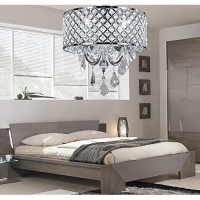 New Legend Lighting Chrome 4-Light Round Crystal Chandelier Pendant Ceiling Fixture