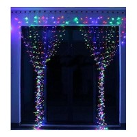 Image Curtain Lights 9.8X6.6 Feet 224 Led String Lights Fairy Curtain String Lights For Wedding Party Home Garden Indoor Outdoor Wall Backdrops Decorations Waterproof Ul Safety Standard Multi Color