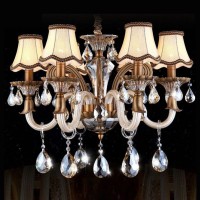 Fuloon Modern European Style Droplight Wall Lamp Candle Chandelier Lamp Shade 6 Pcs Set Golden