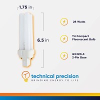 Replacement For Pl-C 15Mm/28W/27 Light Bulb By Technical Precision - 28W Compact Fluorescent Lamp With Gx3D-3 2 Pin Base - 2700K Warm White Energy Saving Plug In Light Bulb - 1 Pack