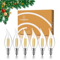 Dimmable E12 Led Candelabra Bulb Set - 4W, 40W Equivalent - 2700K Warm Light Vintage Style Candle Lightbulb For Chandelier, Ceiling Fan, Sconce, Desk Lamp Or Porch Lights, Flame Tip (Pack Of 6)