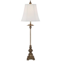 Light up a room with this twopiece set of traditional buffet table lamps from the Regency Hill lighting brand Each lamp comes in a light bronze finish frame with intricate detailing that adds a rich and elegant look and is topped by a bell shade that prov