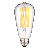 Sunlite S19/Led/Aq/8W/Cl/22K/Long Led Antique S19 Lamp 8W (80W Equivalent) Light Bulb Medium (E26) Base, 2200K Warm White