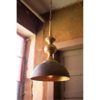 Metal Pendant Light With Antique Gold Finish