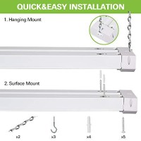 5000K Led Shop Light Linkable, 4Ft Daylight 42W Led Ceiling Lights For Garages, Workshops, Basements, Hanging Or Flushmount, Included Power Cord And Pull Chain, 4200Lm, Etl- 1 Pack