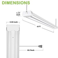 5000K Led Shop Light Linkable, 4Ft Daylight 42W Led Ceiling Lights For Garages, Workshops, Basements, Hanging Or Flushmount, Included Power Cord And Pull Chain, 4200Lm, Etl- 1 Pack