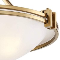 Deco Modern Ceiling Light Semi Flush Mount Fixture Warm Brass 16