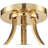 Deco Modern Ceiling Light Semi Flush Mount Fixture Warm Brass 16