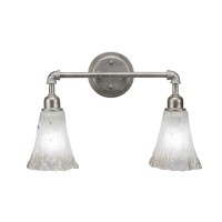 Vintage 2 Light Bath Bar Shown In Aged Silver Finish With 5.5