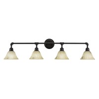 Vintage 4 Light Bath Bar Shown In Dark Granite Finish With 7 Italian Marble Glass