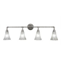 Vintage 4 Light Bath Bar Shown In Aged Silver Finish With 5.5