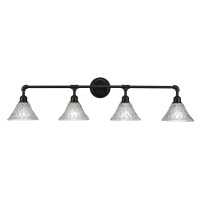 Vintage 4 Light Bath Bar Shown In Dark Granite Finish With 7 Italian Bubble Glass