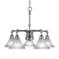 Vintage 5 Light Chandelier Shown In Aged Silver Finish With 7