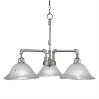 Vintage 3 Light Chandelier Shown In Aged Silver Finish With 10