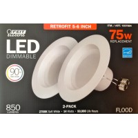 Feit Electric, Led 2 Pack Retrofit Kit, Replaces 5-6 Inch, Soft White 2700K, 850 Lumens