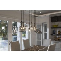 Staunton Collection 1-Light Clear Glass Global Pendant Light Brushed Nickel