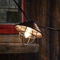 Lumabase Electric Caf� String Lights With 10 Bronze Metal Shades