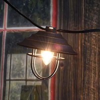 Lumabase Electric Caf� String Lights With 10 Bronze Metal Shades