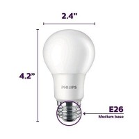 Philips Led Basic Frosted Non-Dimmable A19 Light Bulb - Eyecomfort Technology - 1500 Lumen- Soft White (2700K)- 14W=100W - E26 Base - Old Version - Indoor - 8-Pack