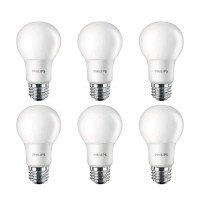 Philips Led Non-Dimmable A19 Frosted Light Bulb: 1500-Lumen, 2700-Kelvin, 14.5-Watt (100-Watt Equivalent), E26 Base, Soft White, 6-Pack, 461995