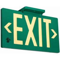 Ul Listed 100 Foot Jessup Glo Brite 7040100B Pf100 Molded Plastic Exit Sign Singlesided 875 X 155 Green Mounts 4 Ways