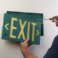 Ul Listed 100 Foot Jessup Glo Brite 7040100B Pf100 Molded Plastic Exit Sign Singlesided 875 X 155 Green Mounts 4 Ways