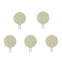 Cbconcept 5 Pack, Sidepin Led G4, 320 Lumens, 2 Watt (20W Equal), Soft White 4000K, 180 Degree Beam Angle, Not Dimmable, Low Volt Ac-Dc 12 Volt, Jc G4 Bipin Base Led Disc Halogen Replacement Bulb