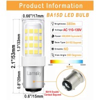 Lamsky Ba15D Led Double Contact Bayonet Base Sewing Machine Bulb Ac110-130V,T3/T4/C7/S6,4W Daylight 6000K,Led 40W Halogen Replacement Bulb,No-Dimmable,2-Pack