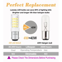 Lamsky Ba15D Led Double Contact Bayonet Base Sewing Machine Bulb Ac110-130V,T3/T4/C7/S6,4W Daylight 6000K,Led 40W Halogen Replacement Bulb,No-Dimmable,2-Pack