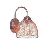 Plexus 1 Light Wall Sconce In Copper Finish With Amber Antique Bulb