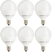 Sunlite Led G16.5 Frosted Globe Light Bulb, 5 Watts (40W Equivalent), 350 Lumens, Dimmable, Candelabra E12 Base, Short Bulbs, Vanity Bulbs, Energy Star Listed, 2700K Soft White, 6 Count