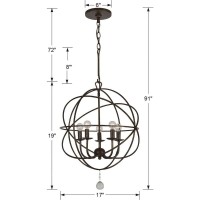 Crystorama Solaris 5 Light English Bronze Mini Chandelier