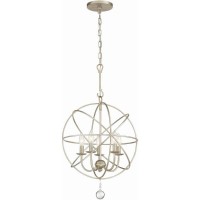 Crystorama Solaris 5 Light Olde Silver Mini Chandelier