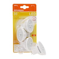 Sylvania Mr16 Led Flood And Spot Light Bulb, 5W, 35W Equivalent, Non-Dimmable, 350 Lumens, 3000K, White - 3 Pack (79129)