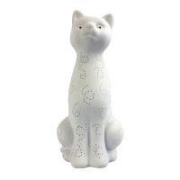 All The Rages Lt3056Wht Simple Designs White Porcelain Kitty Cat Shaped Animal Light Table Lamp