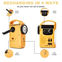 Hoshine Multi-Functional 4-Way Powered Led Camping Lantern & Flashlight With Am/Fm Radio & Cell Phone Charger, Color Yellow