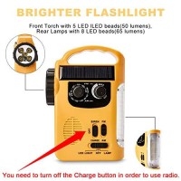 Hoshine Multi-Functional 4-Way Powered Led Camping Lantern & Flashlight With Am/Fm Radio & Cell Phone Charger, Color Yellow