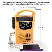 Hoshine Multi-Functional 4-Way Powered Led Camping Lantern & Flashlight With Am/Fm Radio & Cell Phone Charger, Color Yellow