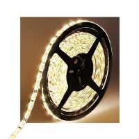 Tasodin Water-Resistance Ip65, 12V Waterproof Flexible Led Strip Light, 16.4Ft/5M Cuttable Led Light Strips, 300 Units 3528 Leds Lighting String, Led Tape(Warm White), Power Adapter Not Included