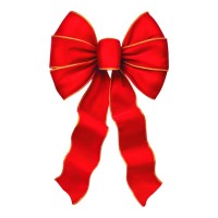 Red Velvet Gold Edge Bow (Pack Of 12)