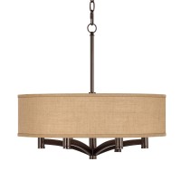 Possini Euro Design Ava Tiger Bronze Drum Pendant Chandelier 20