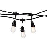 Holiday Lighting Outlet Led Outdoor Patio Lights | 46-Foot Hanging Outdoor String Lights | Includes 16 Dimmable 1.5 Watt Edison Filament Bulb Cafe Lights | Weatherproof Commercial Grade