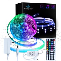 Inscrok 16.4Ft Led Light Strips 5050 Rgb Waterproof Led Strip Lights For Bedroom,Aesthetic Room Decor, Home Decorations