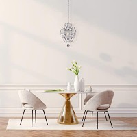 Edvivi Amorette Mini Chandelier Chrome Crystal Chandeliers, 1 Light Modern Elegant Glam Ceiling Light Fixture Chrome, Adjustable Hanging Lighting For Closet, Bedroom, Girls Room, Kitchen Island