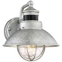 John Timberland Oberlin Rustic Industrial Farmhouse Outdoor Barn Light Fixture Galvanized Dusk To Dawn Motion Sensor 9