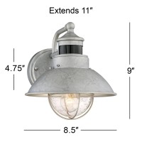 John Timberland Oberlin Rustic Industrial Farmhouse Outdoor Barn Light Fixture Galvanized Dusk To Dawn Motion Sensor 9