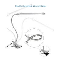 Nail Desk Lamp With Clamp Flexible Gooseneck Clip On Lamp 3 Color Modes 10 Brightness Manicure Table Light For Tattoo Make Up Se