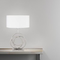 1-Light Chrome Circles Table Lamp, Usb Charger(D0102Hge4Dy)