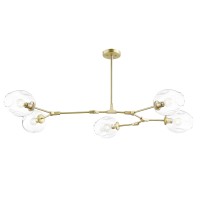 Light Society Thurston 5-Light Adjustable Chandelier Pendant, Matte Gold With Clear Glass Shades, Modern Lighting Fixture (Ls-C126)